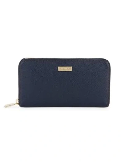 Furla Zip-around Leather Wallet In Blue