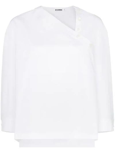 Jil Sander Hemd Mit Asymmetrischem Ausschnitt In White