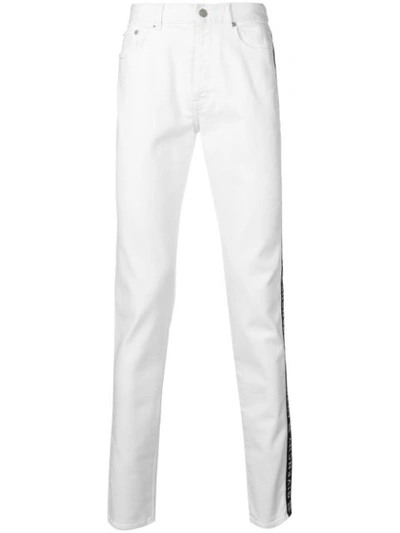 Givenchy Logo Stripe Slim Fit Jeans In 114 - White