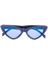 Moschino Eyewear Embellished Cat Eye Sunglasses In Blue