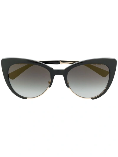 Moschino Eyewear Tortoiseshell Cat Eye Sunglasses In Black
