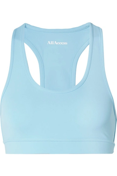 All Access Front Row Stretch Sports Bra In Sky Blue
