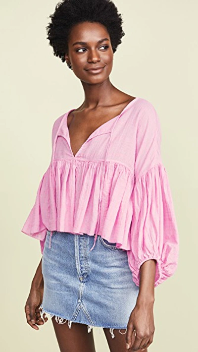 Free People Beaumont Mews Blouse In Pink | ModeSens