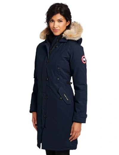 Canada Goose Women's Kensington Parka Coat In Navy | ModeSens