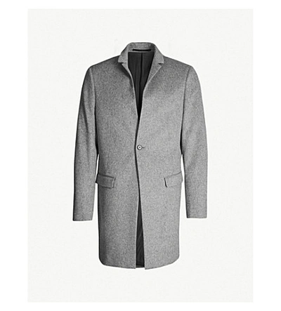 Allsaints Bodell Notch-lapel Wool Coat In Light Grey