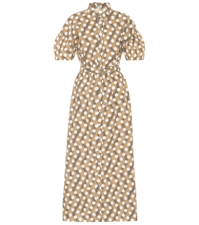 Kenzo Printed Cotton Maxi Dress In Beige