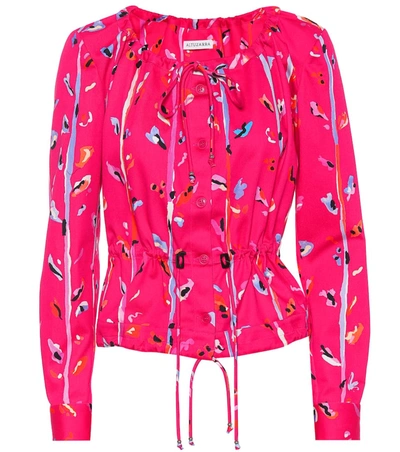 Altuzarra Agata Printed Stretch Cotton Jacket In Pink