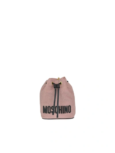 Moschino Logo Bucket Bag In Pink
