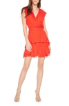 Parker Tangia V-neck Sleeveless Ruffle Dress In Flare