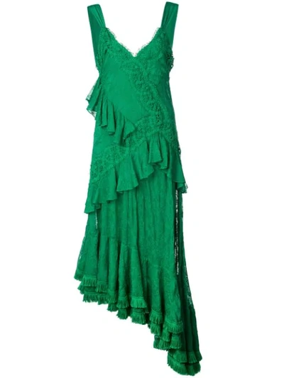 Alexis Bozoma Lace Ruffle Long Dress In Green