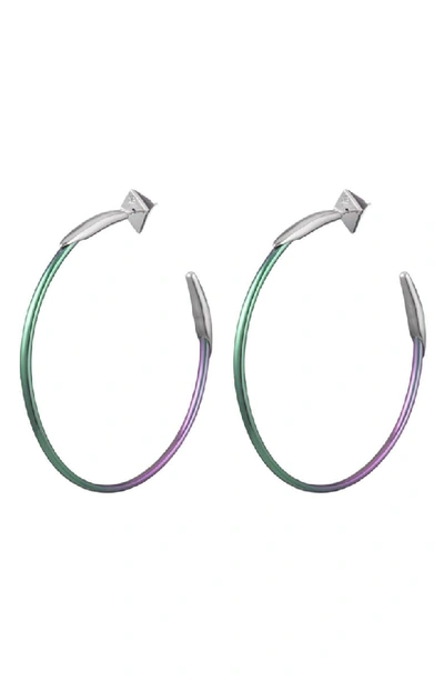 Alexis Bittar Rhodium-plated Hoop Earrings In Mixed Metal