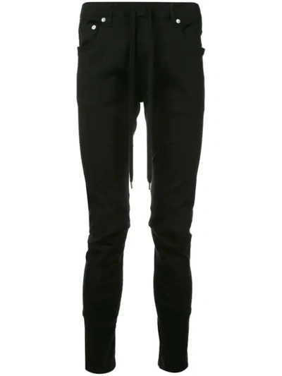 Attachment Drawstring-waist Biker Trousers In Black