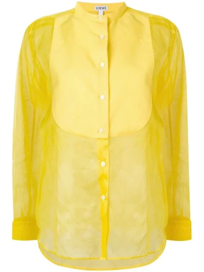 Loewe Mao Collar Bib Shirt In Yellow