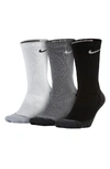 Nike Everyday Max Cushion 3-pack Crew Socks In Black/ White