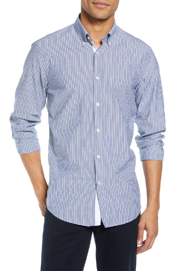 Hugo Boss Lod Regular Fit Stripe Sport Shirt In Blue | ModeSens