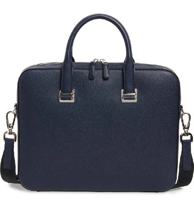 Dunhill Cadogan Leather Single Document Case - Blue In Navy