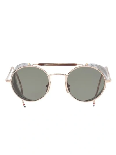 Thom Browne Round Frame Sunglasses In Metallic