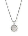 David Yurman Sterling Silver Cable Collectibles Initial Charm Necklace With Diamonds, 18 In E/silver
