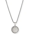 David Yurman Sterling Silver Cable Collectibles Initial Charm Necklace With Diamonds, 18 In Initial V