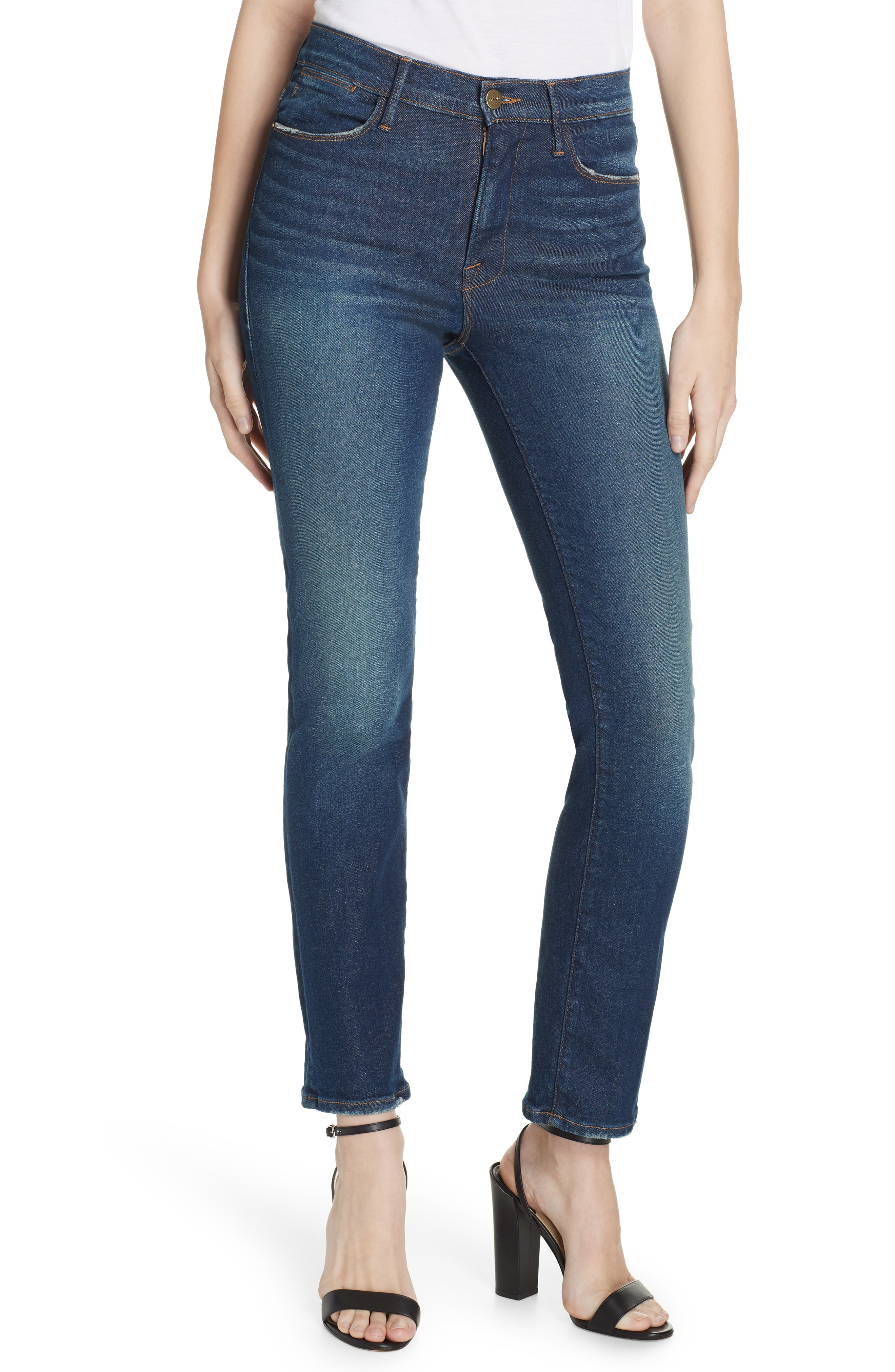 Frame Le High Ankle Straight Leg Jeans In Eagle Point ModeSens