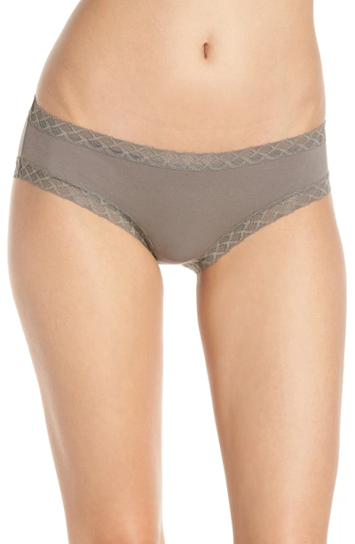 Natori Bliss Cotton Girl Briefs In Dark Slate