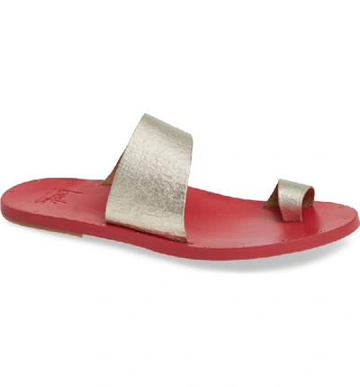 Beek Finch Sandal In Platinum/ Geranium