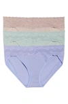 Natori 'bliss Perfection' Bikini Briefs In Rose Beige/ Pear/ Lavender