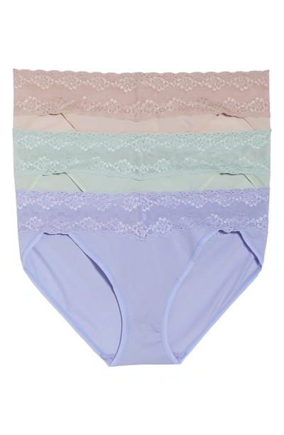 Natori 'bliss Perfection' Bikini Briefs In Rose Beige/ Pear/ Lavender