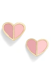 Kate Spade Heart Stud Earrings In Rococo Pink