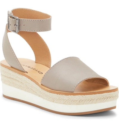Lucky Brand Joodith Platform Wedge Sandal In Chinchilla Leather