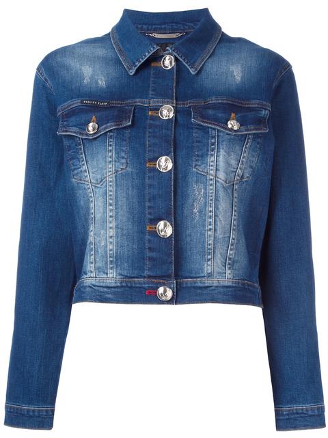 Philipp Plein Crystal Embellished Denim Jacket | ModeSens