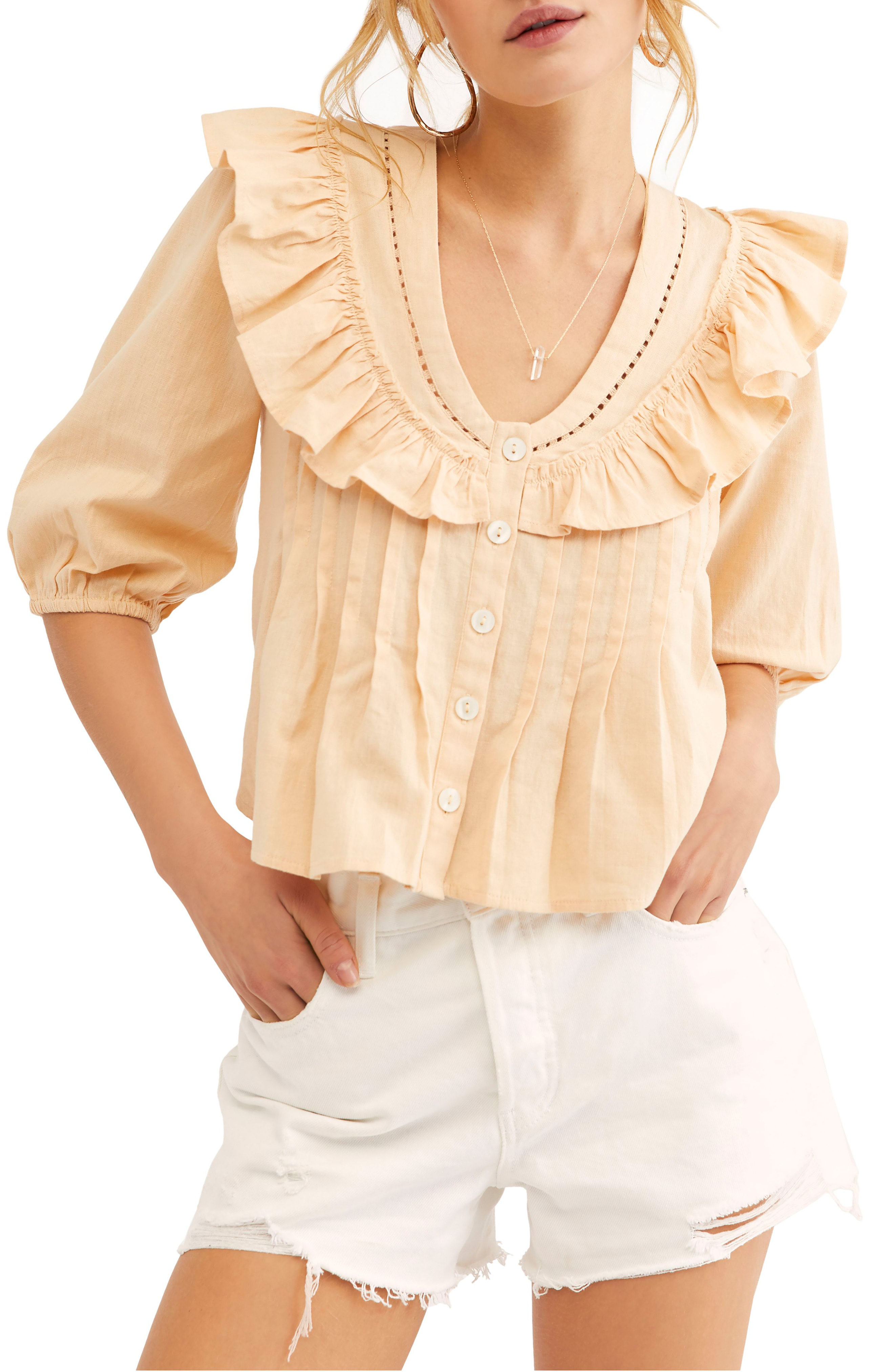 cotton ruffle blouse