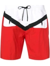Fendi Bag Bugs Logo Swim Shorts - Red