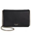 Kate Spade New York Medium Chain Wallet Leather Crossbody In Black/gold