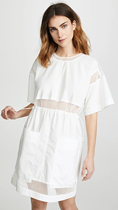 Proenza Schouler Short Sleeve Drawstring Dress In White