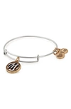 Alex And Ani Two-tone Initial Charm Expandable Bracelet In Two-tone-m