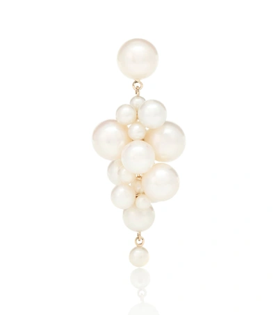 Sophie Bille Brahe Botticelli Grand 14kt Gold Single Earring With Pearls In White