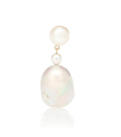 Sophie Bille Brahe Venus 14kt Gold Single Earring With Pearls In White