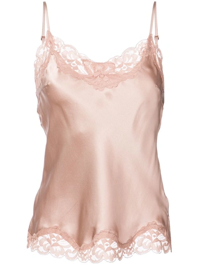 Gold Hawk Lace Trim Camisole - Pink