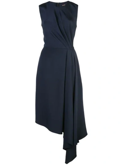 Adam Lippes Asymmetric Hem Dress In Blue