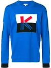 Kenzo Logo Print Sweatshirt In French Blue