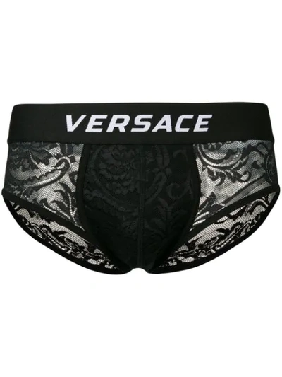 Versace Logo Briefs In Black