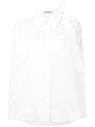 Prada Cutout Blouse In White