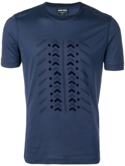 Giorgio Armani Arrows Print T-shirt In Blue