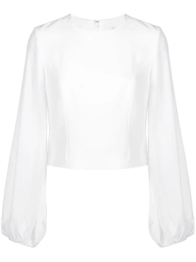 Cinq À Sept Bishop Sleeve Blouse In White