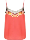 Etro Floral Embroidered Camisole In Orange