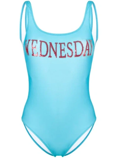 Alberta Ferretti Wednesday Swimsuit In Blue