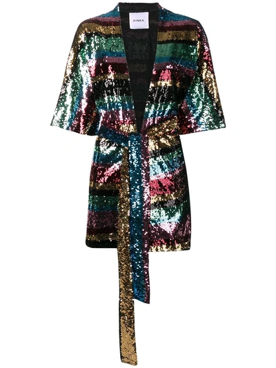 Ainea Embellished Kimono Jacket In Purple