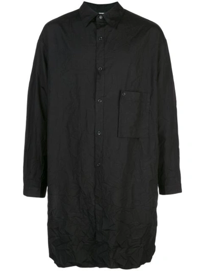 Yohji Yamamoto Oversized Creased Shirt - 黑色 In Black