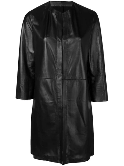 Drome Cropped Sleeve Coat In Black